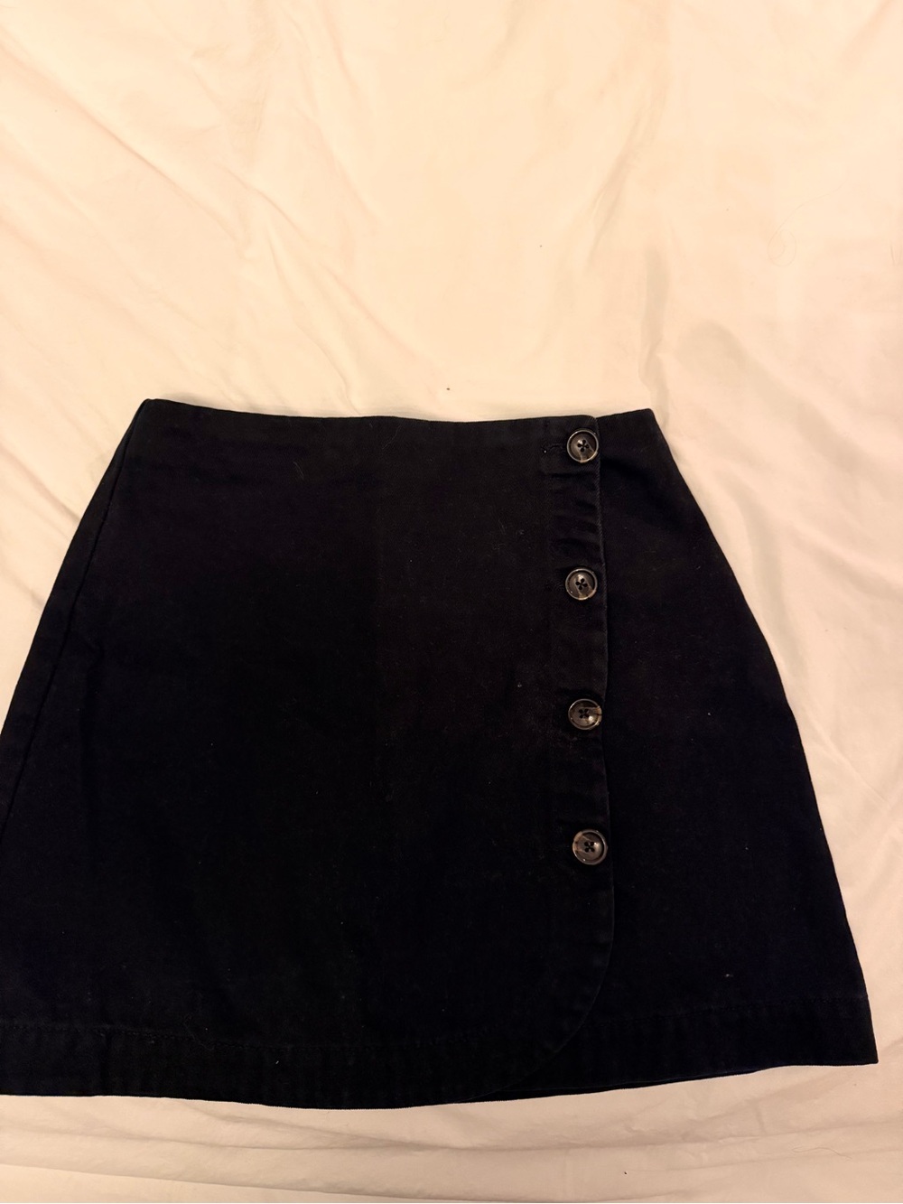 BDG Black Button-Front Mini Skirt